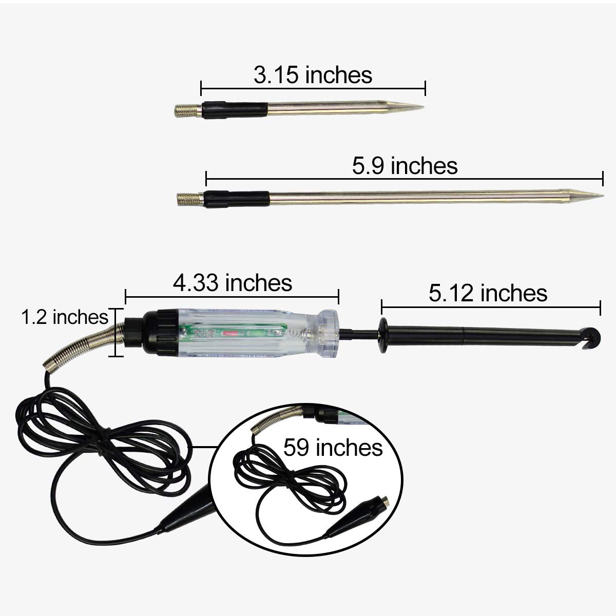 Allsun three interchangeable probes for touch or piercing testing