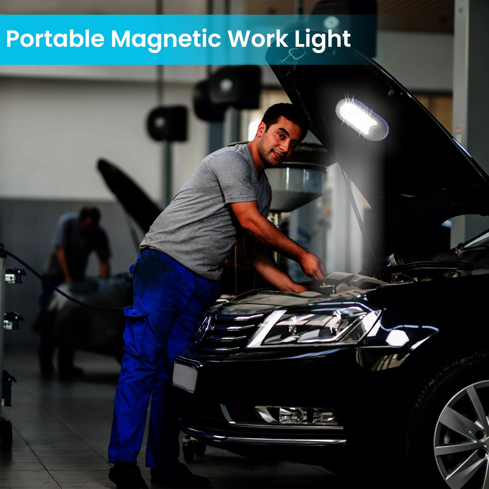 AlltroLite magnetic back and hook ideal for car, camping, or home projects.