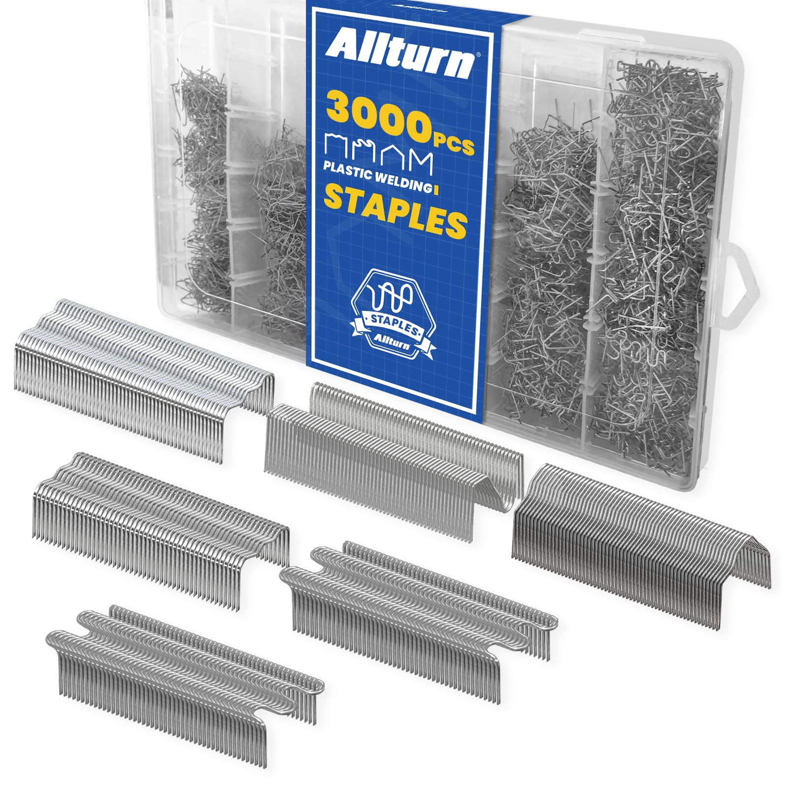 Allturn 3000 flat staple 0.6mm for durable plastic repairs and seamless joints.
