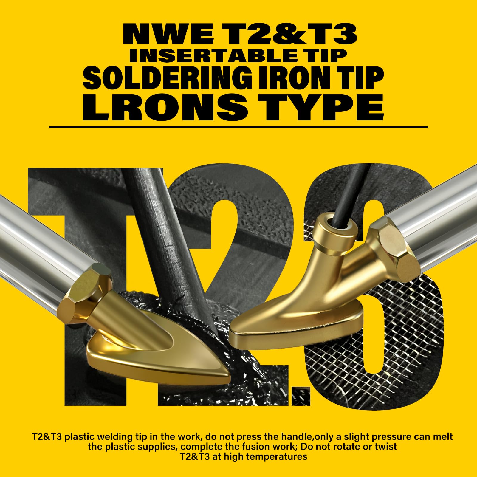 Allturn threaded iron head ensuring even heat distribution during welding.