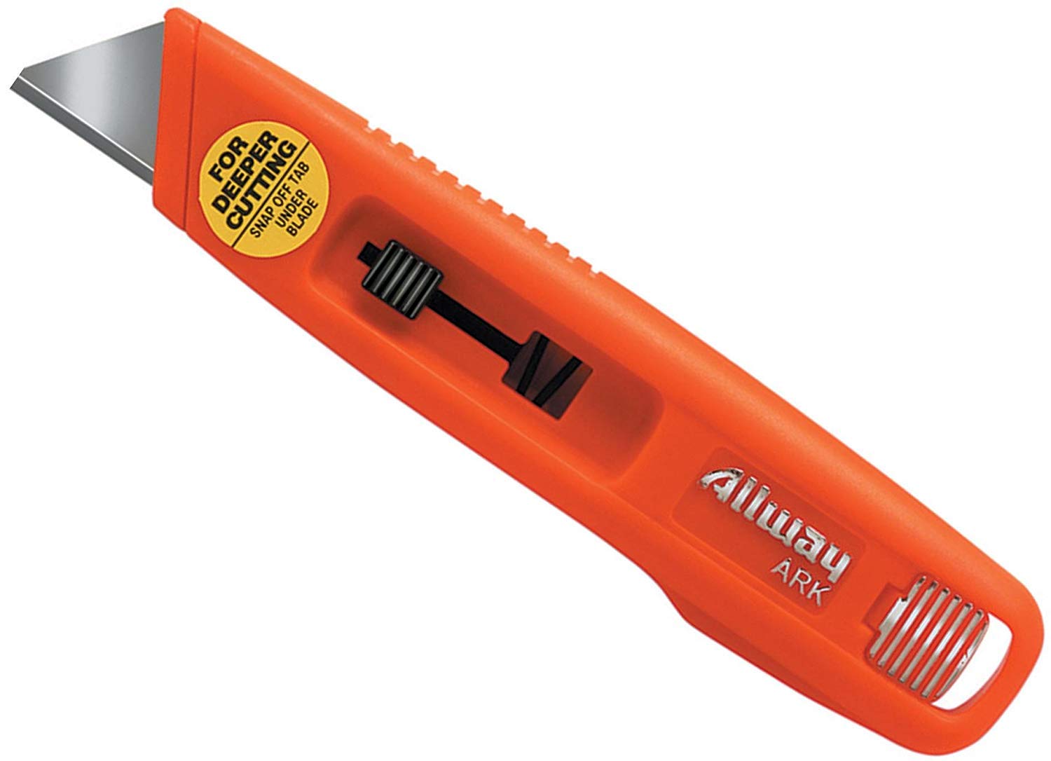 ALLWAY Safety Knife with self-retracting mechanism and rounded point blade for safer use.
