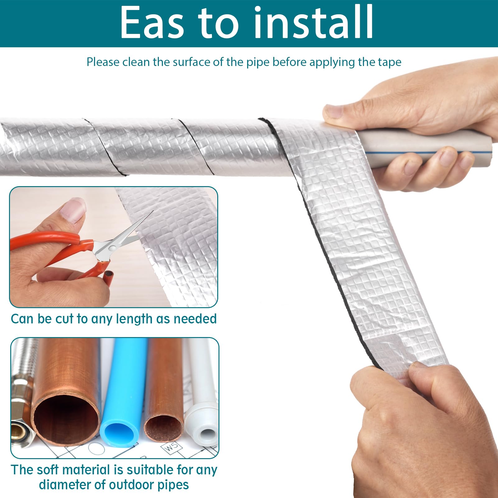 ALLWIN 33ft length supports long outdoor pipe coverage.