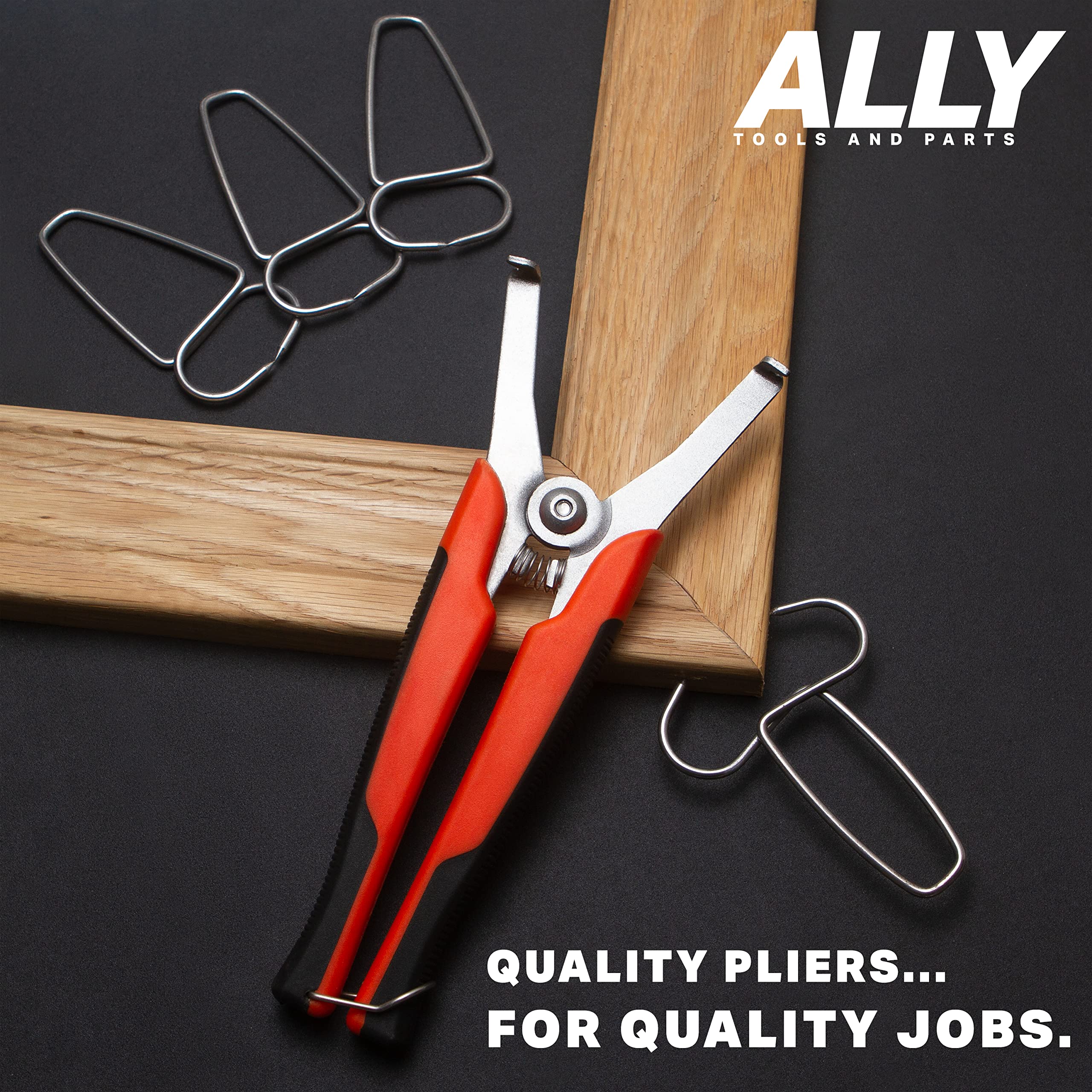 Durable carbon steel ALLY miter clamps maintain tension for years of use