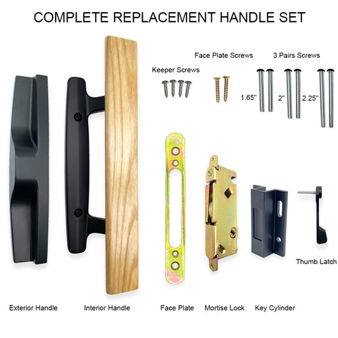 ALLYWASAI door handle installation steps showing screw alignment for quick fit