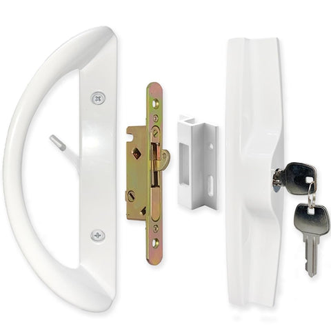 ALLYWASAI patio door handle set exterior view featuring mortise lock for secure access.