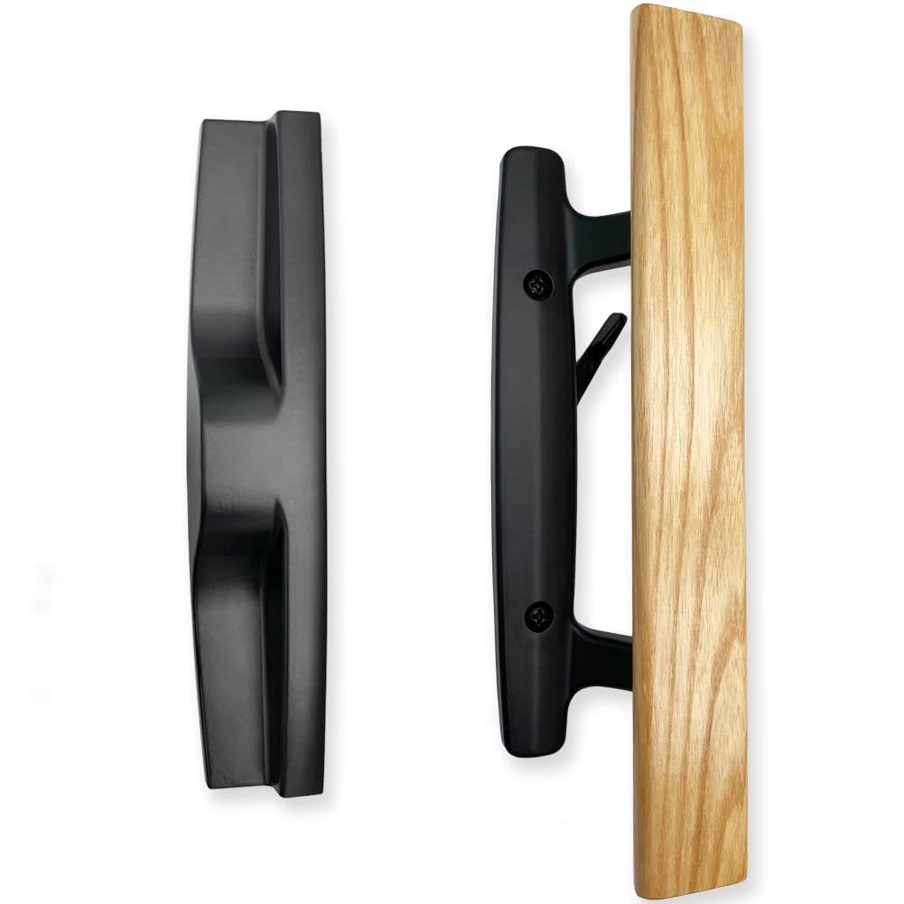 ALLYWASAI patio sliding door handle set in black with mortise-style design for smooth operation