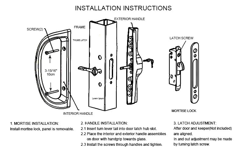 ALLYWASAI thickness-compatible fit for 1-1/2 to 1-3/4 inch doors.