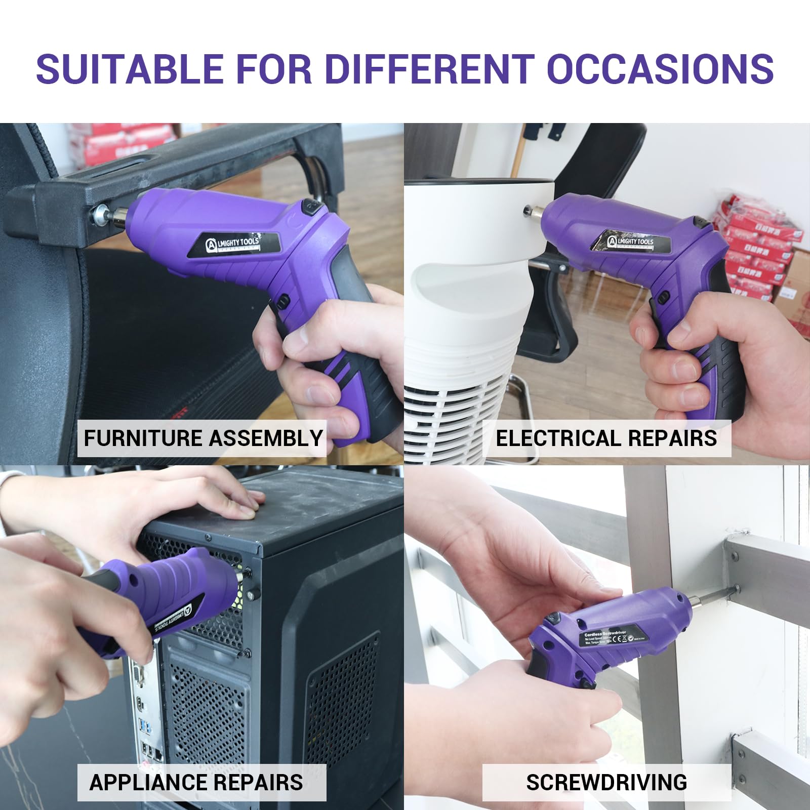 Almighty Tools 1500mAh battery provides reliable power for quick DIY sessions.
