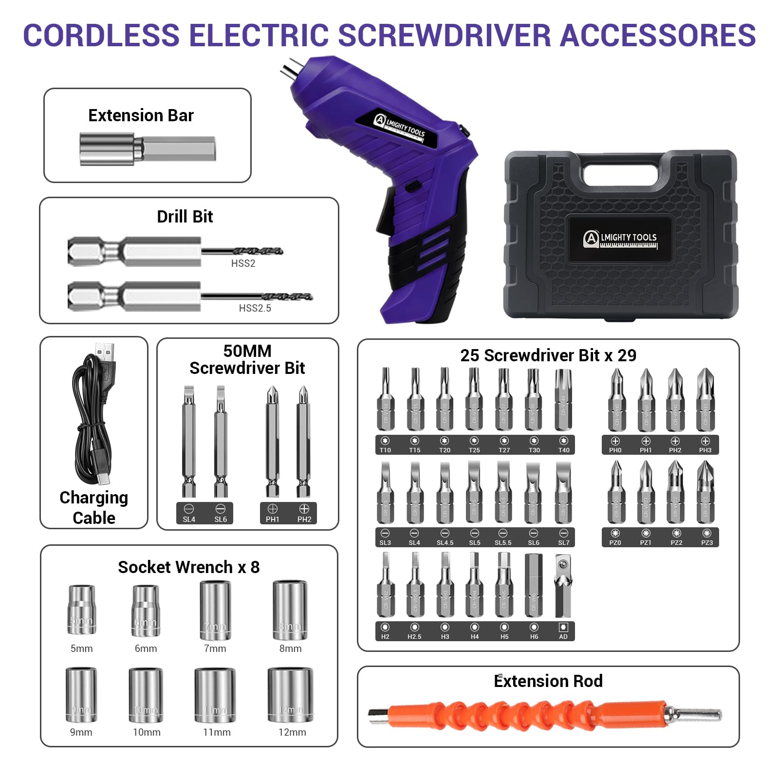 Almighty Tools carry case for organized storage and on-the-go projects.