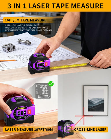 Almighty Tools 5m self-locking tape for quick, accurate hand measurements