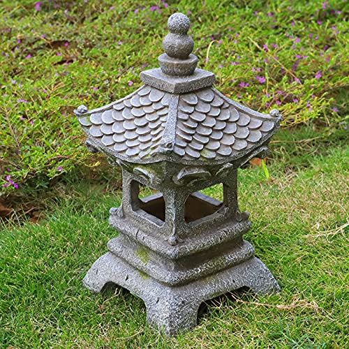 Aloak pagoda features grey stone finish for timeless outdoor elegance.