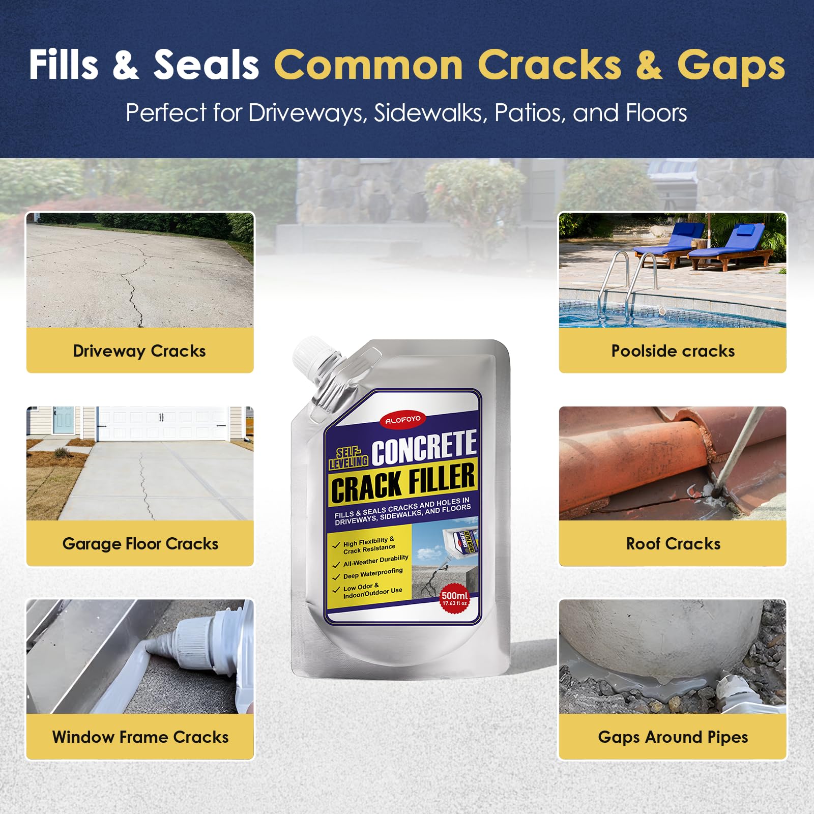 Alofoyo outdoor-indoor-use-patio-sidewalk features all-season performance for driveways.