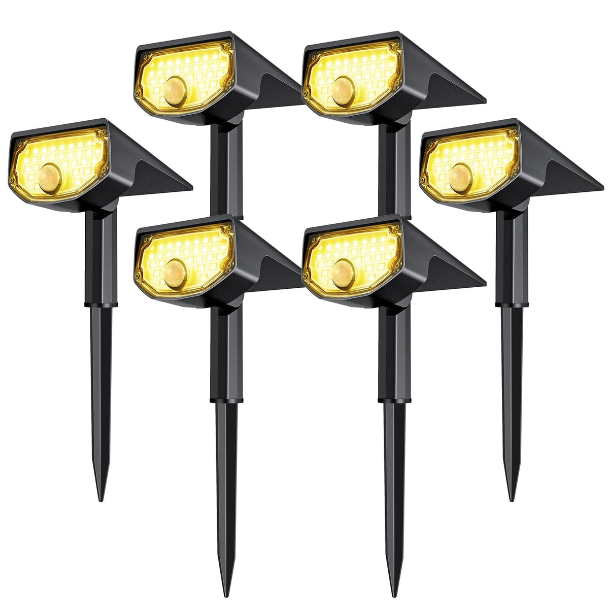AloftSun solar motion sensor lights along garden path with 30-LED brightness for clear illumination