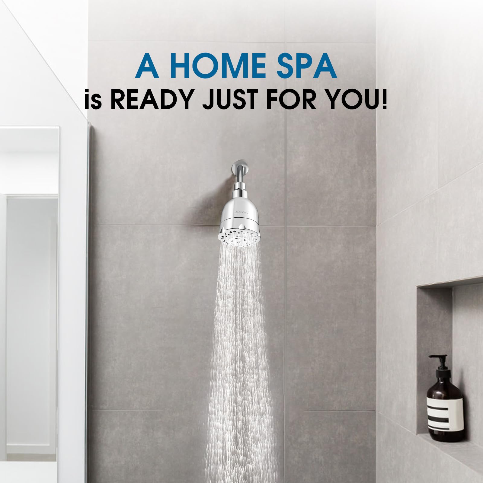 ALOHOME 360-degree-brass-ball-joint lets you adjust spray angle.