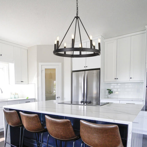 Dramatic statement piece for dining spaces and living rooms