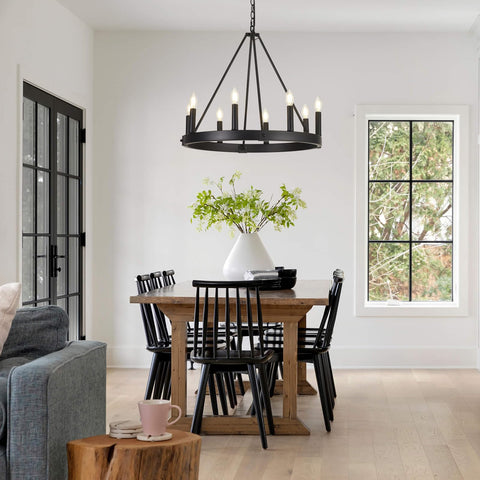 Durable black steel finish complements modern industrial interiors