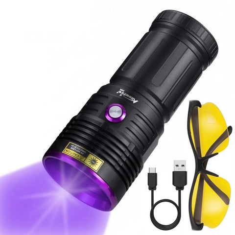 ALONEFIRE SV84 UV flashlight highlights pet urine for easy detection