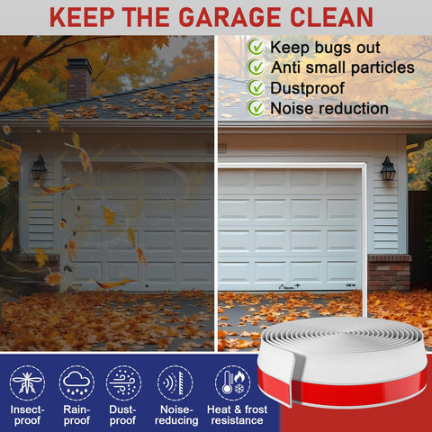 Alophoty garage door seal sides 40ft shields against dust and water