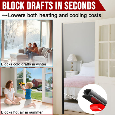 alophoty Weather Strip with adhesive backing ready for quick, tool-free installation