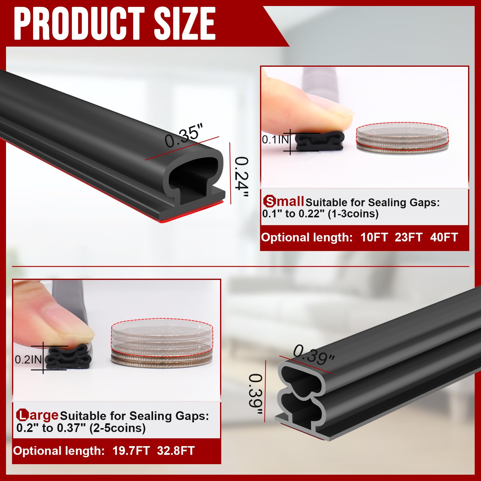 alophoty Weather Strip soundproofing close-up for quieter interior spaces