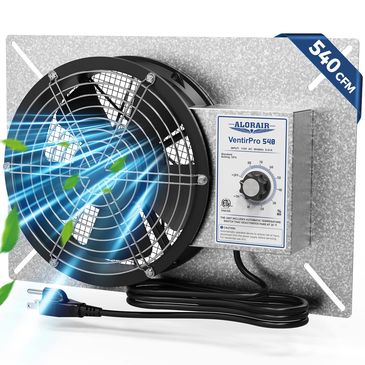 ALORAIR 540 CFM crawlspace vent fan reduces humidity in damp spaces.