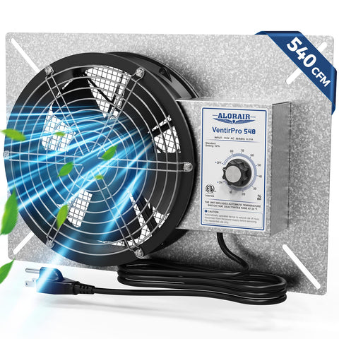 ALORAIR 540 CFM crawlspace vent fan reduces humidity in damp spaces.