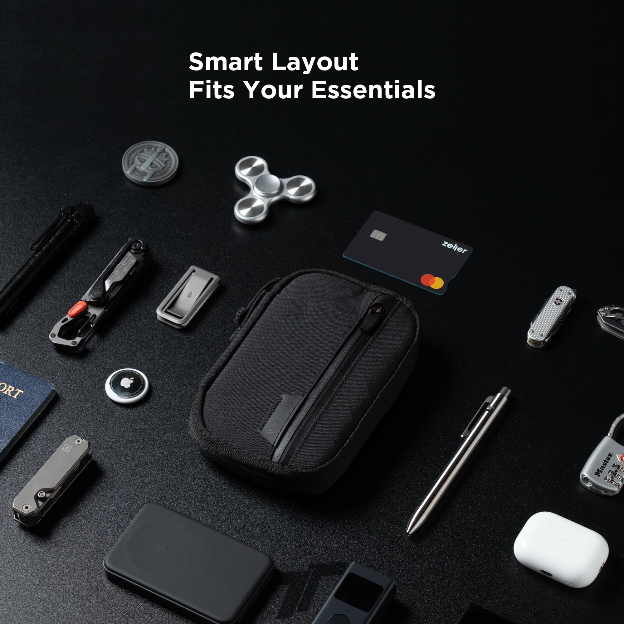 ALPAKA Admin Pouch Pro bag attachment for hands-free carry options.