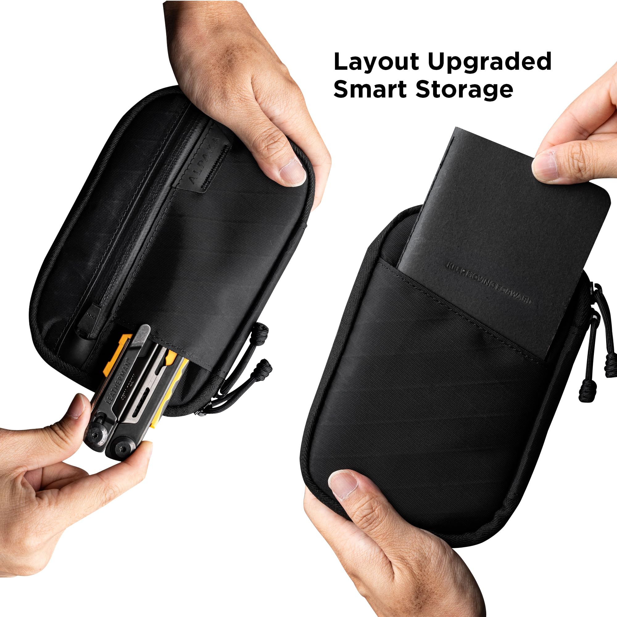 ALPAKA Admin Pouch Pro open inside pockets displaying versatile storage for small tools