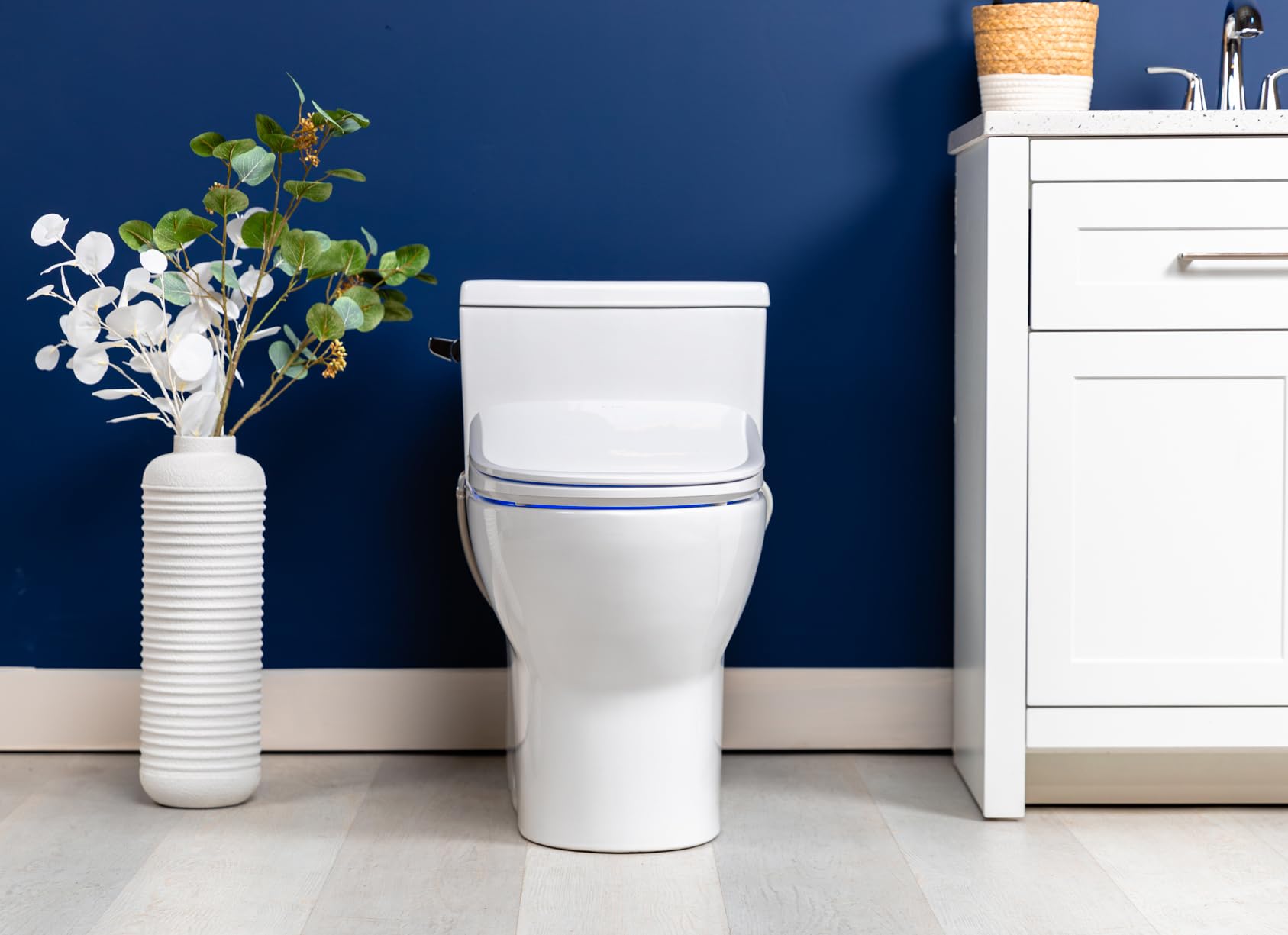 ALPHA BIDET iX Pure blue LED nightlight guides nighttime visits