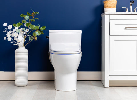 ALPHA BIDET iX Pure blue-led-nightlight guides nighttime use.