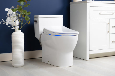 ALPHA BIDET iX Pure side profile demonstrates space-saving fit