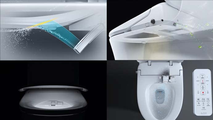 ALPHA BIDET UX Pearl photocatalyst deodorizer indicates bowl freshness