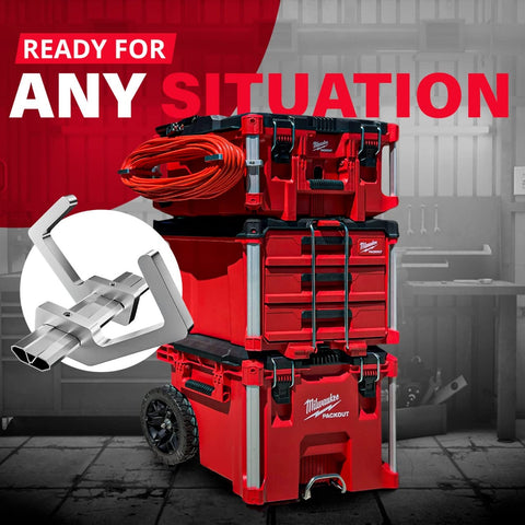 Alpha Engineered Packout Extension Cord Holder highlights durable aluminum construction.