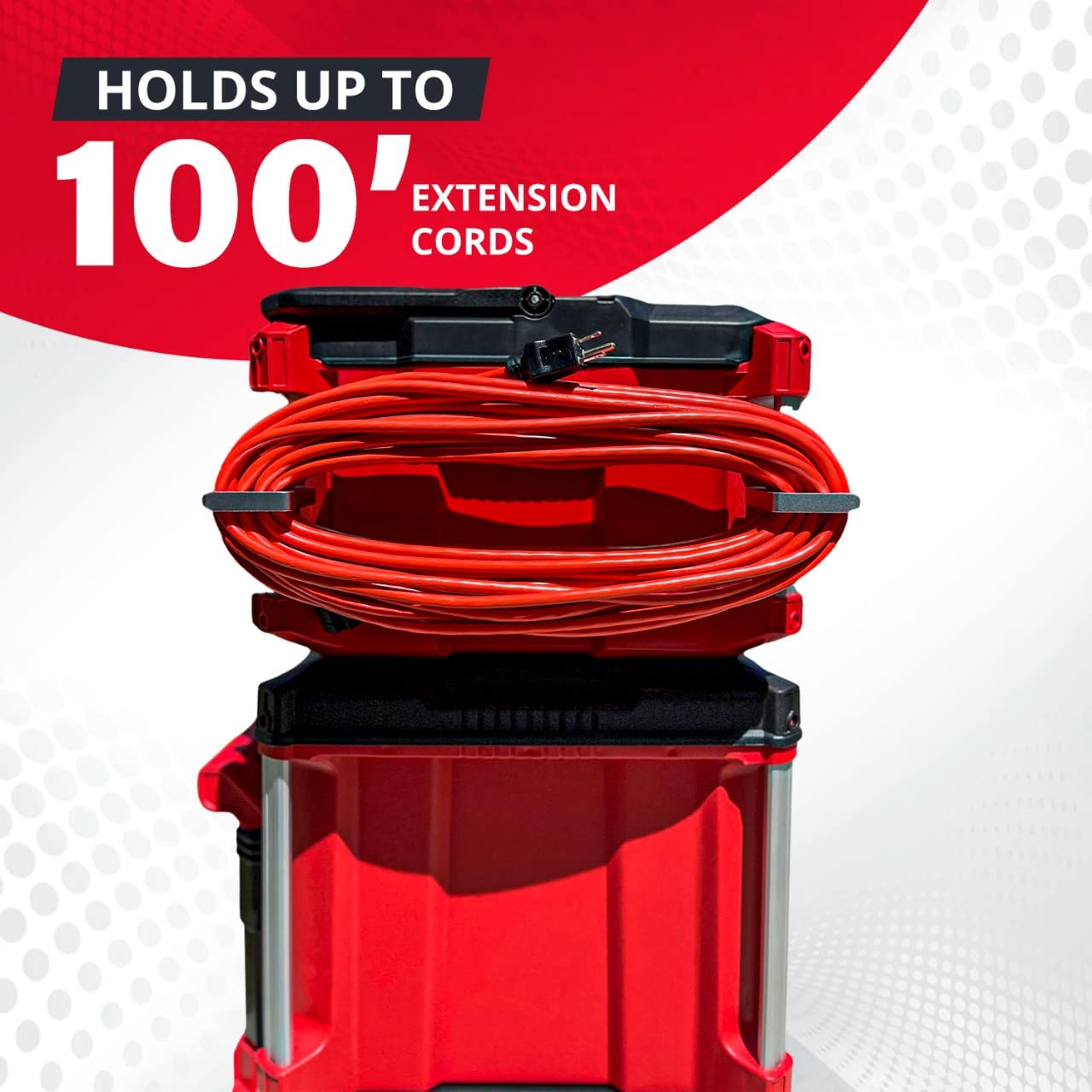 Alpha Engineered Packout Extension Cord Holder complete set with two mounts and hardware.