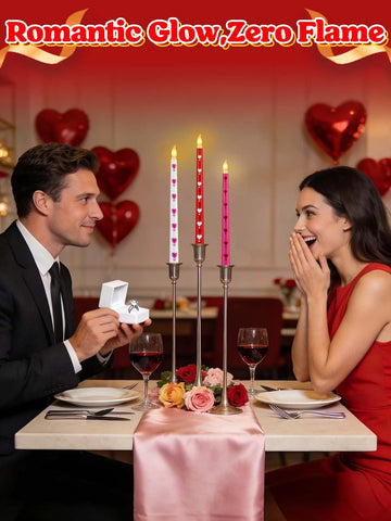 Alphatool heart candles 11in pink romantic glow ideal for intimate dinners.