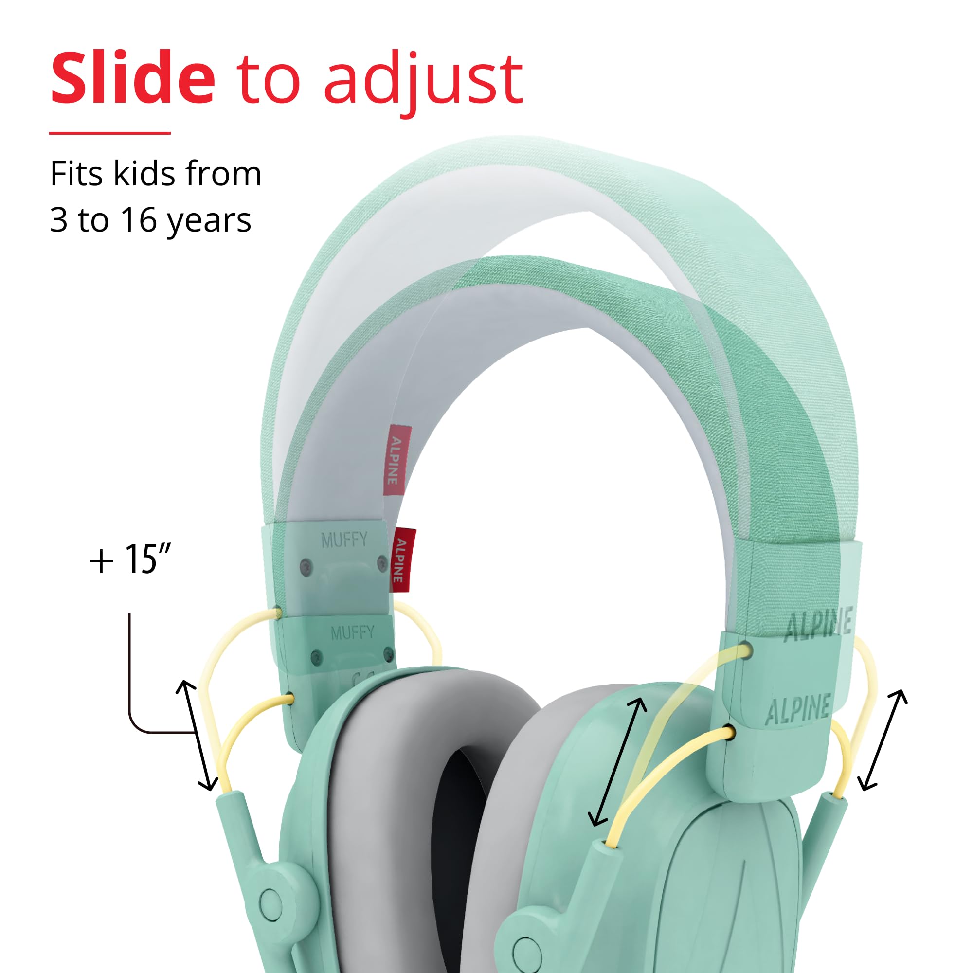 Alpine Muffy Kids adjustable headband demonstrating secure, customizable fit.