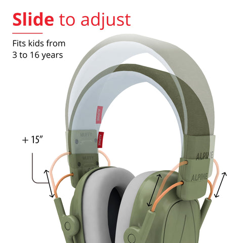 Alpine Muffy Kids adjustable headband fits ages 3–16 for a secure feel