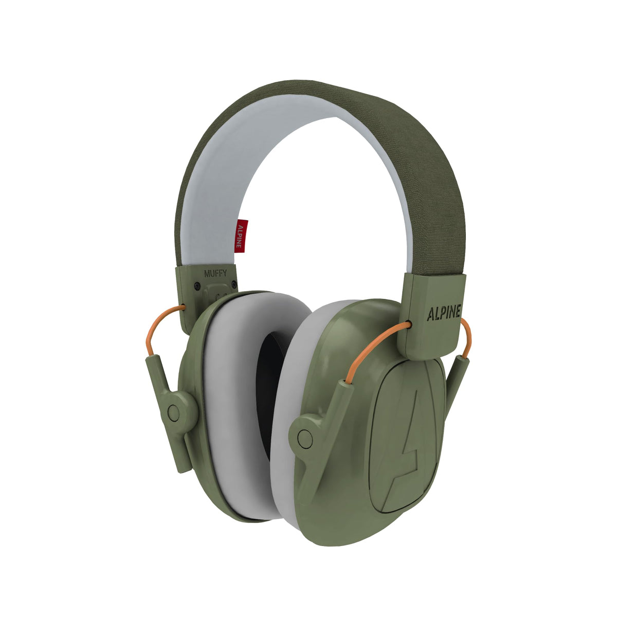 Alpine Muffy Kids green headphones worn for hearing protection at a loud event