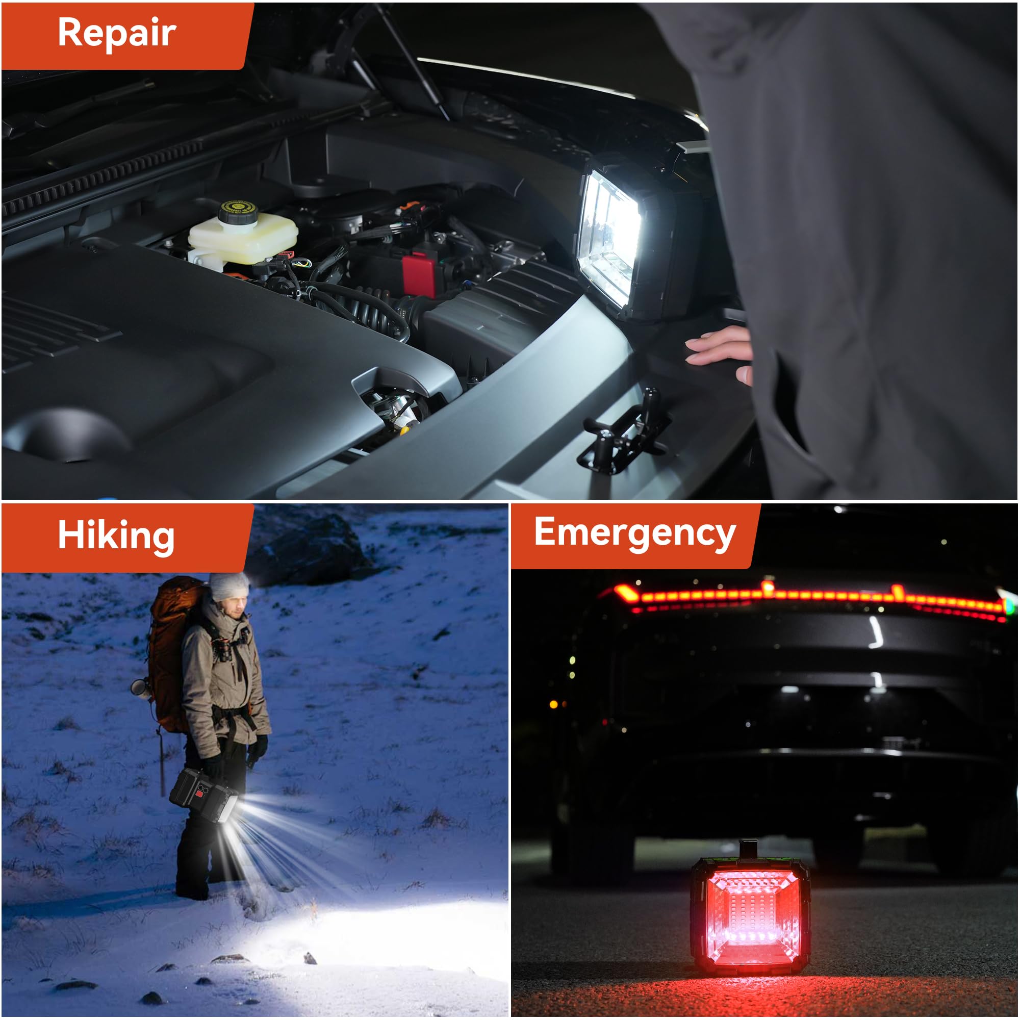 AlpsWolf emergency modes with red/blue SOS for signaling and safety