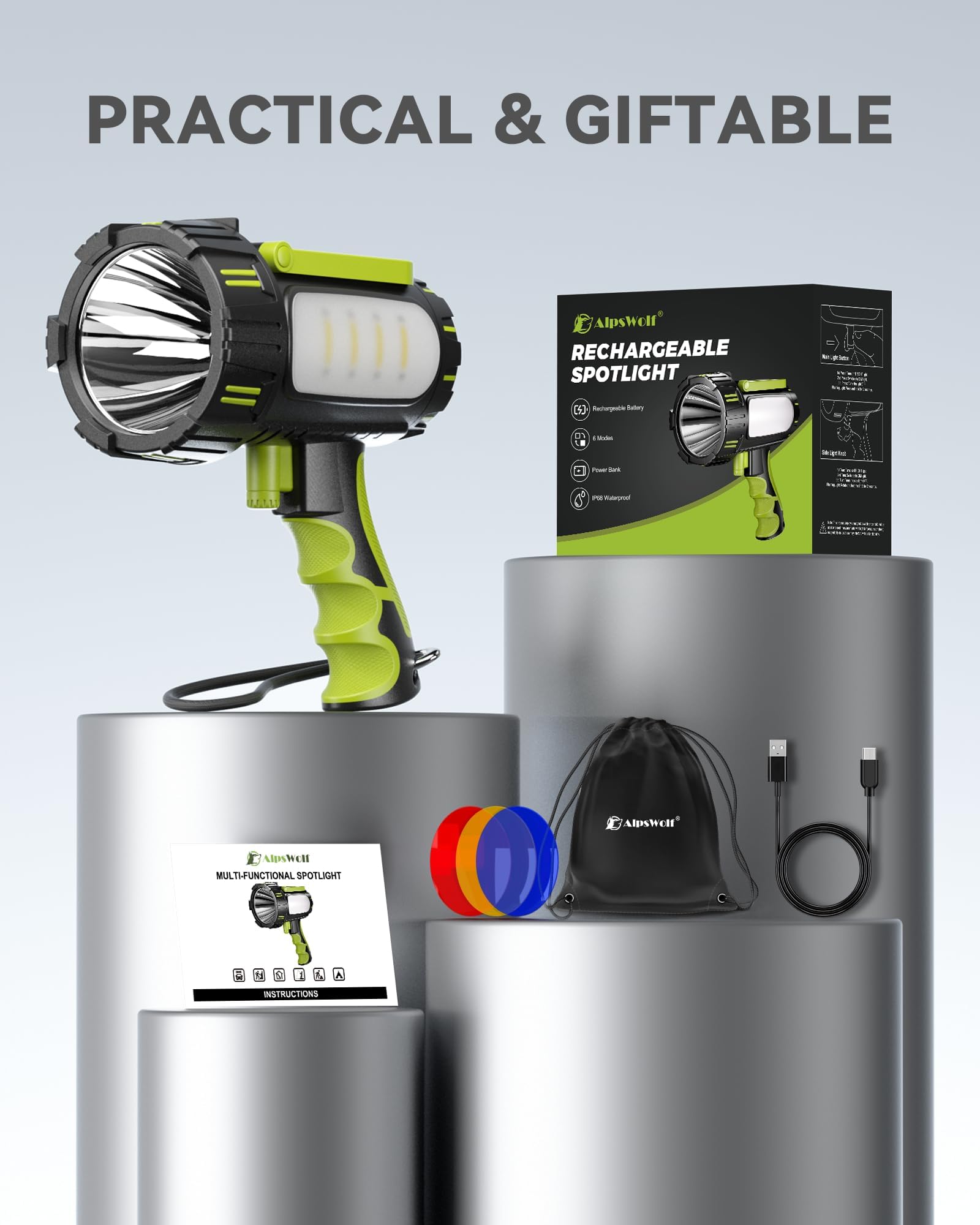 AlpsWolf Type-C charging ensures fast, convenient recharging on the go.