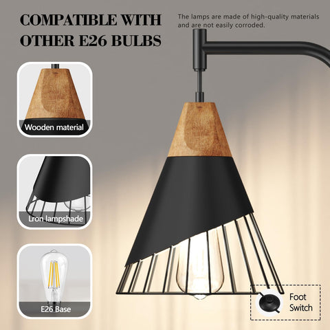 Alrryo conical shade directs downward light for task clarity.