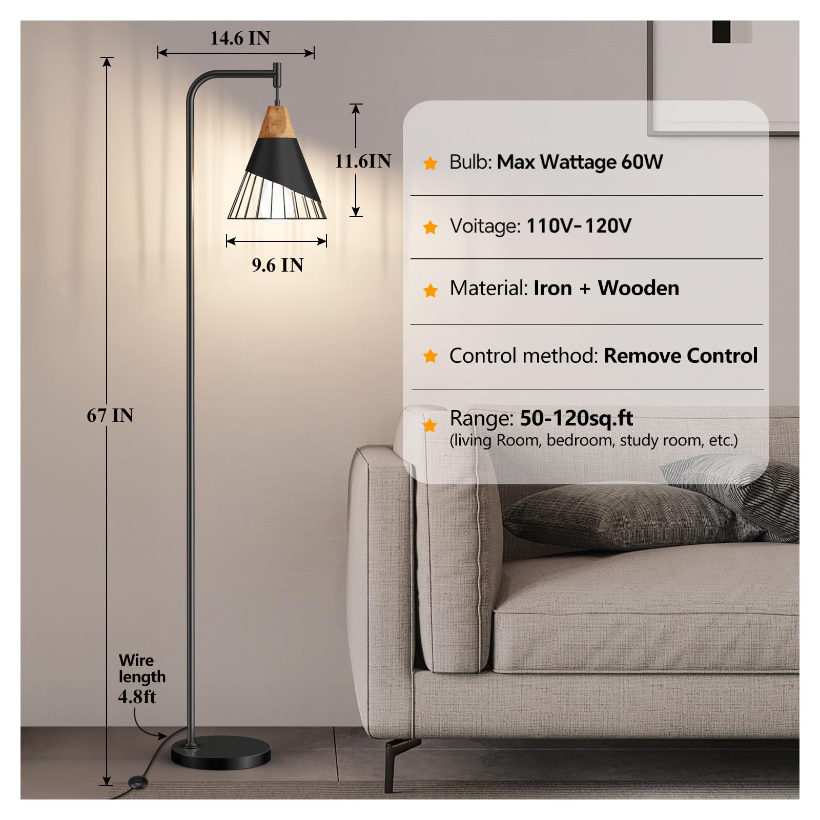 Alrryo lamp supports dimmable bulbs for adjustable brightness.