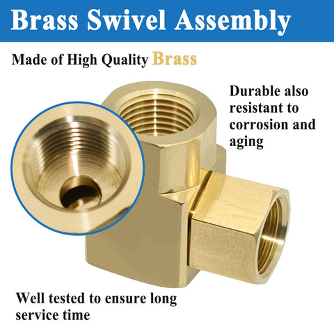 Alsoyixia easy-install brass swivel fitting with 1/2'' NPT threads for quick setup.