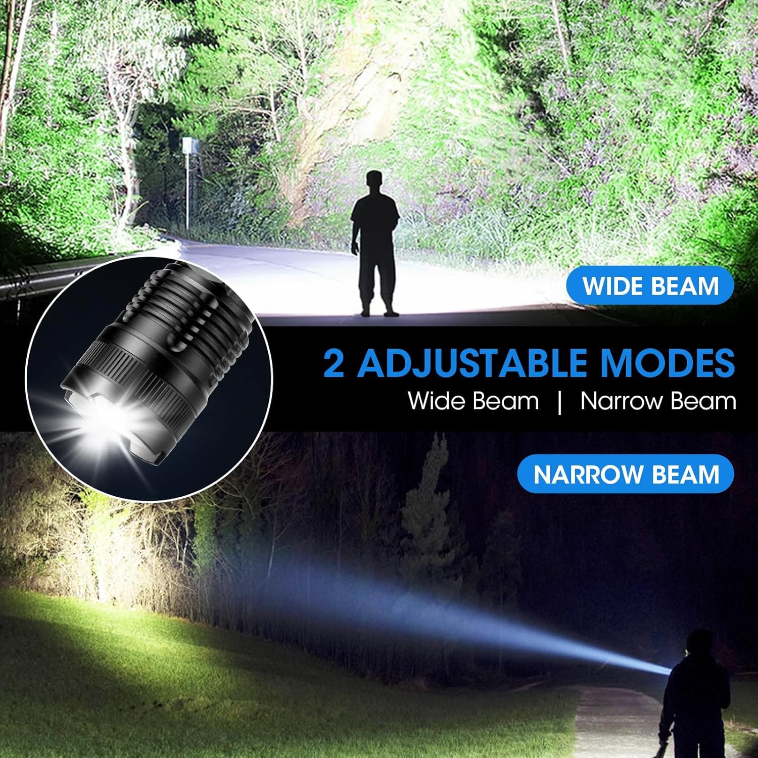 ALSTU five modes High, Medium, Low, Strobe, SOS for various scenarios