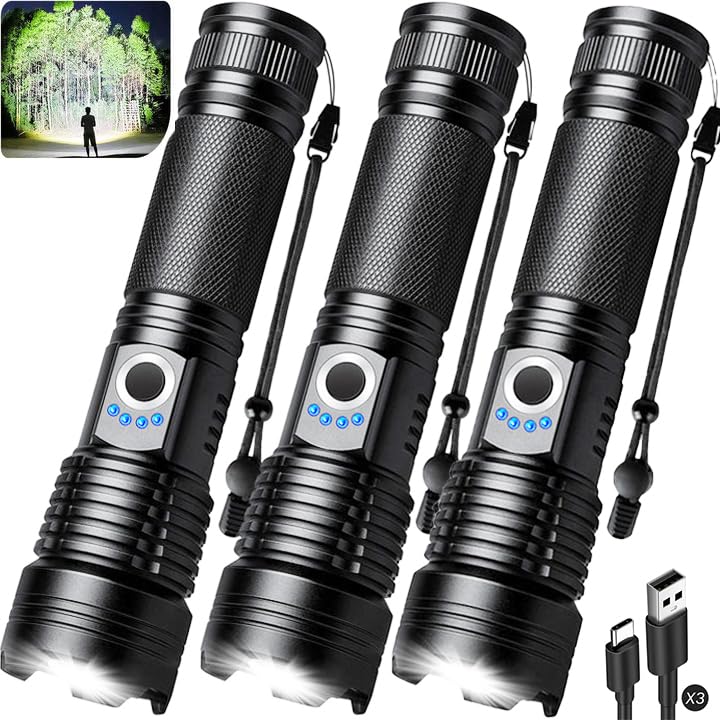 ALSTU flashlight 99k lumen pack delivers ultra-bright light for camping and emergencies