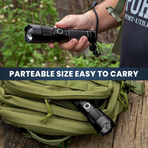 ALSTU rechargeable battery included with the flashlight and convenient USB charging