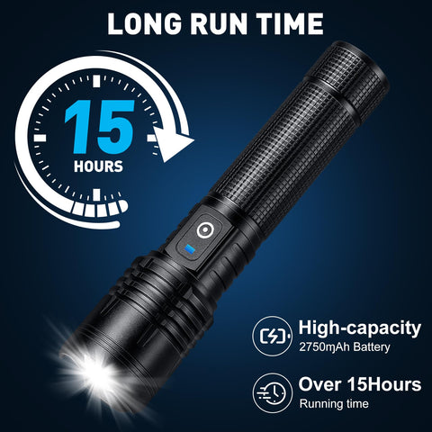 ALSTU flashlight five modes offer flexible lighting for different tasks.