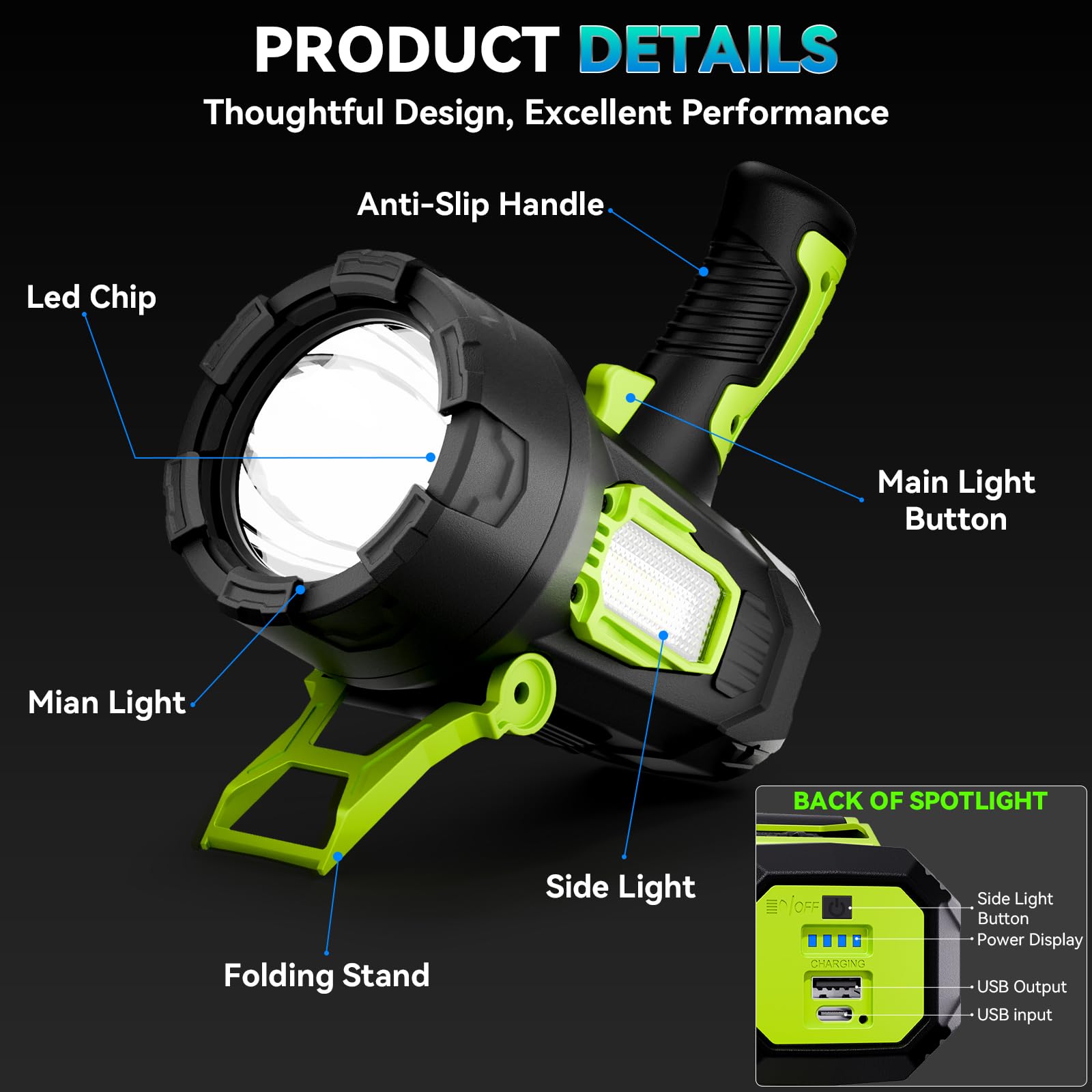 ALSTU three color lenses and lanyard support quick setup