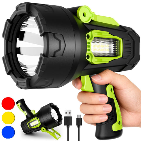 ALSTU Rechargeable Spotlight beam at maximum brightness for distant objects
