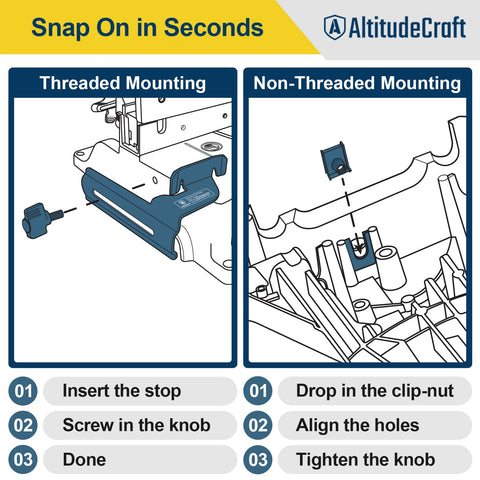AltitudeCraft baseboard and casing support shown for flat trim alignment.